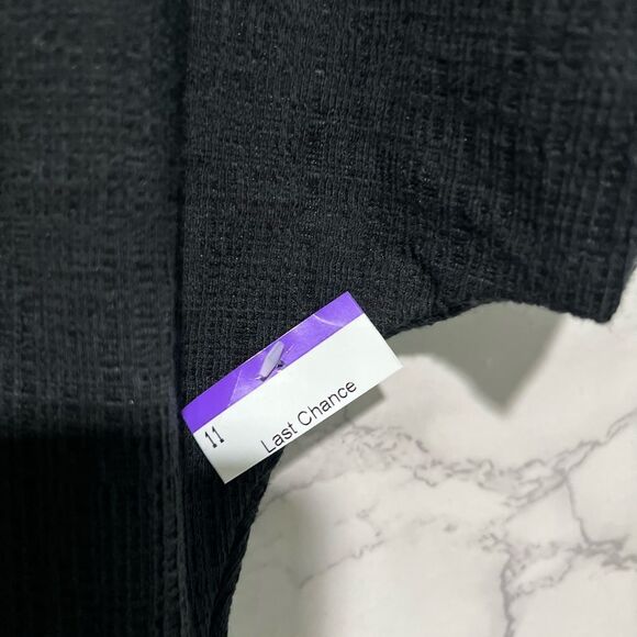 MADEWELL BLACK CROSS-FRONT FLUTTER-SLEEVE FIT & FLARE MINI DRESS - Picture 7 of 10